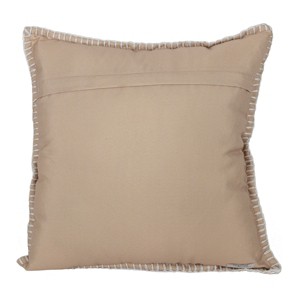 18X18 Inch Hand Woven Floral Outdoor Pillow Tan Polyester With Polyester Fill by Foreside Home & Garden - 1 of 4