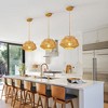 KASITE Adjustable Handwoven Paper Rope Pendant Light with Camel Iron Frame, Ideal for Dining Room, Living Room, and Kitchen - 2 of 4