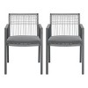 Outdoor Upholstered Dining Room Chair Set of 2,Patio Backyard Poolside Dining Arm Rope Chairs Outdoor,Living Room Kitchen Chairs-Cuddlewood - 2 of 4