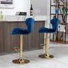 TiramisuBest 26" Set of 2 Bar Stools,with Chrome Footrest and Base Velvet + Golden Leg Simple Bar Stool,GREEN - 4 of 4