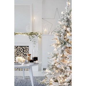 Perfect Holiday 5' Prelit Alpine Spruce Snow Flocked Christmas Tree - 1 of 4