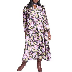 ELOQUII Women's Plus Size Draped High Neck Maxi Dress - 1 of 4