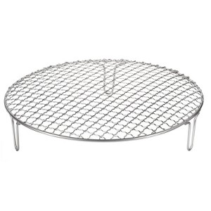 Unique Bargains Stainless Steel Barbecue Grill Net Round Cooling Rack Silver - 1 of 4