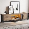 Bestier Modern 80''LED TV Stand for TVs up to 90‘’with Adjustable Tempered Glass Shelf, Entertainment Center with Storage Cabinet with Door & Drawers - 2 of 4