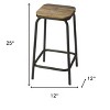 HomeRoots 25" Brown And Black Iron Backless Counter Height Bar Chair - 3 of 3