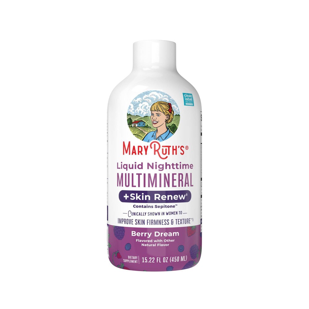 MaryRuth's Liquid Nighttime Multimineral + Skin Renew - Berry Dream - 15.22 fl oz