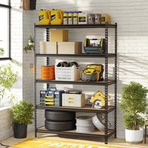 Storage Shelves, 5 Tier Heavy Duty Metal Utility Shelving Unit 48x18x73 Inch - Adjustable Rack for Garage Kitchen - 1 of 4