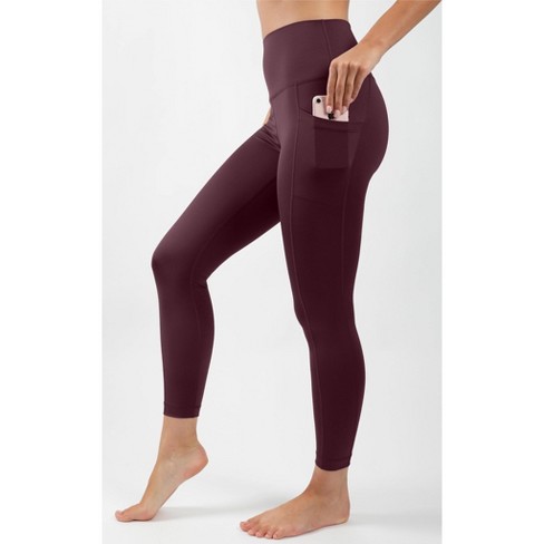 Yogalicious - Women's Carbon Lux High Waist Elastic Free Side Pocket 7/8  Ankle Legging - Hampton Port - Medium : Target