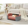 Gulches Gray Pink Pet Bed - Scandinavian Style Elevated Cat Couch - 3 of 4