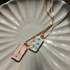 Three of Cups Tarot Pendant Necklace in Gold, Rose Gold, Silver - Honeycat - 1 of 4