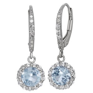 Designs By Gioelli Sterling Silver Gemstone Drop Earrings, Genuine, Lab Created - 1 of 2