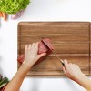 Large Wooden Chopping Board, Reversible Wooden Butcher Block with Deep Juice Groove and Side Handle for Meat, - 3 of 4