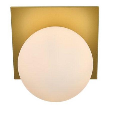 Elegant Lighting Jillian 1 light Brass and frosted white Bath Sconce