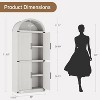 Garvee Arched Farmhouse Kitchen Pantry Cabinet 71.6in Tall with 4 Doors and Open Shelf Storage, White - 2 of 4