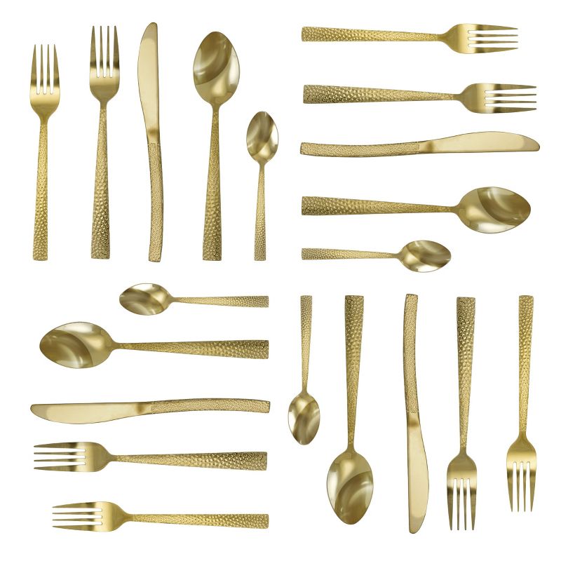Megachef Baily 20 Piece Flatware Utensil Set, Stainless Steel Silverware Metal Service for 4, 4 of 9