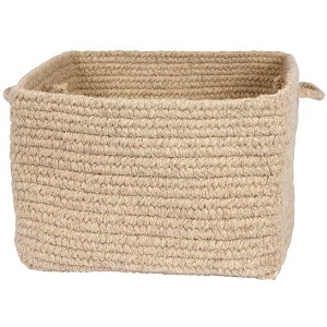 Colonial Mills Chunky Natural Wool Square Basket - Light Beige 14"x14"x10"  100% All-Natural Wool Square - 1 of 3
