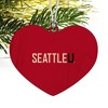 Seattle University Redhawks Logo Heart Love Wood Christmas Tree Holiday Ornament - 2 of 3