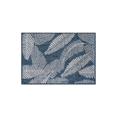 World Rug Gallery Distressed Palm Leaves Textured Flat Weave Indoor/Outdoor Area Rug