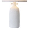 Maxax White Textured Ceramic Table Lamp, Bottle-Shape Desk Lamp with Beige Fabric Shade for Bedroom, Living Room,3-Way 100W E26 Base - 3 of 4