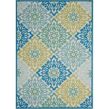 Waverly Sun & Shade "Sweet Things" Blue Indoor/Outdoor Area Rug by Nourison