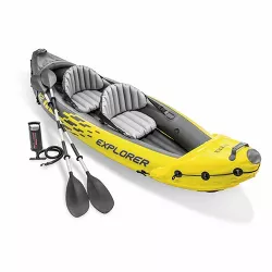 Intex Explorer K2 2-Person Inflatable Kayak Set with Oars and Air Pump, Yellow