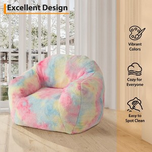 Bean Bag Chairs for Kids, 39 Inch Bean Bag Sofa with Sponge Filler, Large Beanbag Sofa Chair with Backrest and Armrest, Soft Fluffy Reading Chair - 1 of 4