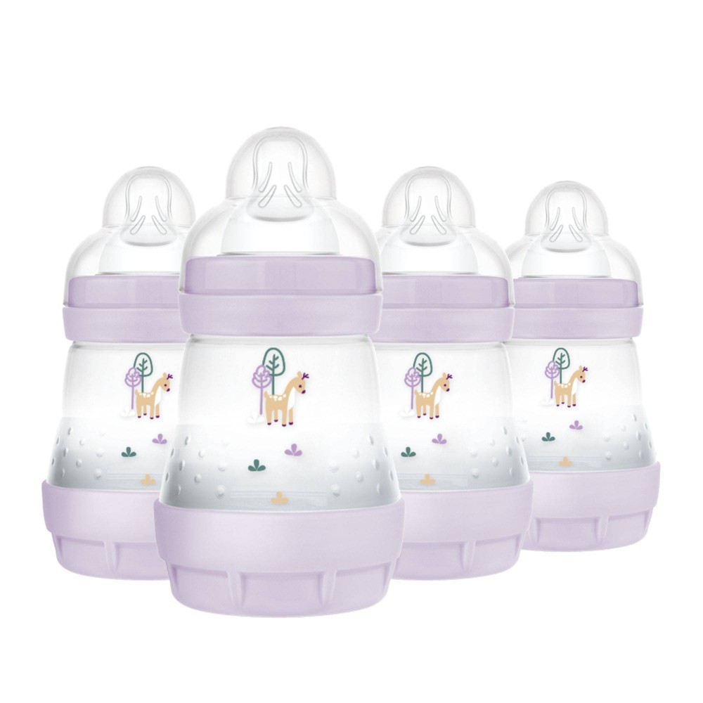 Photos - Baby Bottle / Sippy Cup MAM Easy Start Anti-Colic Baby Bottle - Purple - 5oz/4pk 