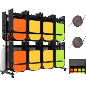 AMERLIFE Folding Chair Rack, Holds Tables or Chairs, Heavy-Duty Cart with Wheels - 1 of 4
