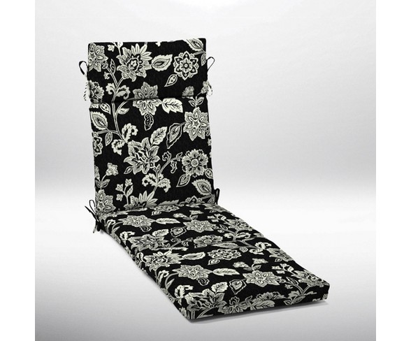 Ashland Jacobean Cartridge Chaise Cushion Black/White - Arden Selections