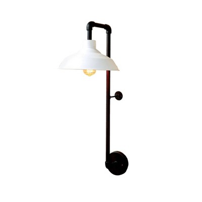 Round Metal Wall Sconce with Shade Wall Light Black - 3R Studios