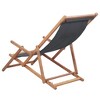 vidaXL Beach Chair Grey Eucalyptus wood and polyester fabric - 2 of 4