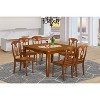 HomeStock 7-Piece Square Saddle Brown Finish Solid Wood Top Dining Table with 6-Chairs - 2 of 4
