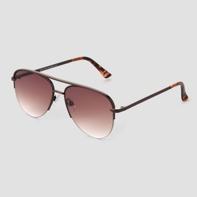 Women's Tortoise Shell Print Aviator Sunglasses - Universal Thread Light Brown: Scratch-Resistant, UV Protection - image 2