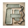 TAG Kashmir Embossed Rectangle Serving Trays - Antique Brass Gold Aluminum - Decorative Use Only - 28.5" L x 10" W x 1" H - 2 of 2
