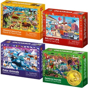 QUOKKA 60 Piece Puzzle for Kids 5 6 7 - Set of 4 Observational Jigsaw Puzzles for Kids 4-6-10 Years - Toys for for Boys & Girls - 1 of 4