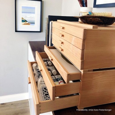 Natural Birch 3-Drawer Deluxe Artists Storage Chest