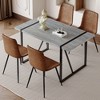 Nicbex Dining Table Set for 4 Kitchen Table Minimalist Retro Rectangular Dining Table with Textured Top with 4 Chairs - 4 of 4