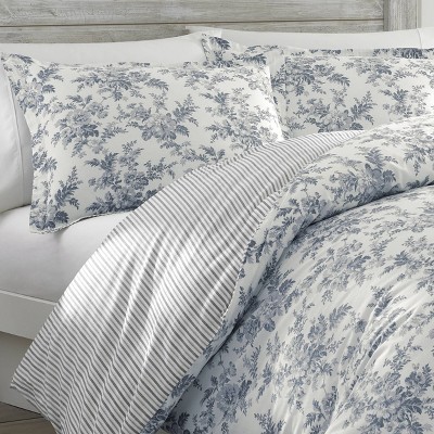 King Gray Cotton Reversible Comforter Set with Shams