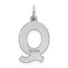 Black Bow Jewelry Sterling Silver Amanda Collection Medium Block Style Initial Q Pendant - 3 of 4