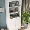 HOMES: Inside + Out Bloomguard Traditional 3 Open Shelf Bookcase with 2 Door Cabinet - 4 of 4