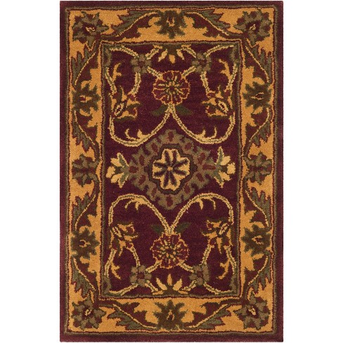 Golden Jaipur Gj250 Hand Tufted Accent Rug - Burgundy/gold - 2'x3 ...