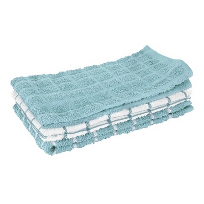 John Ritzenthaler Co. Terry Check Kitchen Towel Set, 3-Pack, 15" x 25"