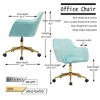 Modern Velvet Swivel Desk Chair, Height Adjustable 360 Degree Swivel Office Chair With Metal Legs, Upholstered Makeup Vanity Armchair With Back - 4 of 4