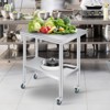 Prep Table with Rounded-Corner, Adjustable Undershelf and 4 Caster Wheels, Commercial Heavy Duty Table with Adjustable Under Shelf - 2 of 4