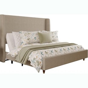 AMERLIFE Adjustable Bed Frame Size with 50" Upholstered Wingback Headboard - 1 of 4