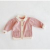 MyKids-USA Baby Girl 1pcs Contrast Pattern Buttoned Front Puff Sleeve Knitted Cardigan - 4 of 4
