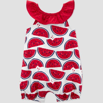 Carter's Just One You® Baby Girls' Watermelon Romper - Red 6M
