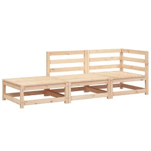 vidaXL Garden Sofa Natural Pine Solid Pine Wood 82.7 in wide Garden Sofa - 1 of 2
