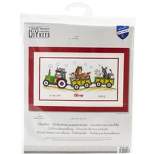 Vervaco Counted Cross Stitch Kit 14.5"X7.5"-Tractor/Animals Record On Aida (14 Ct)