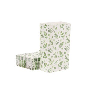 Unique Bargains Paper Gift Bag Pack Green Leaf Storage Bag for Party Favor - 1 of 4